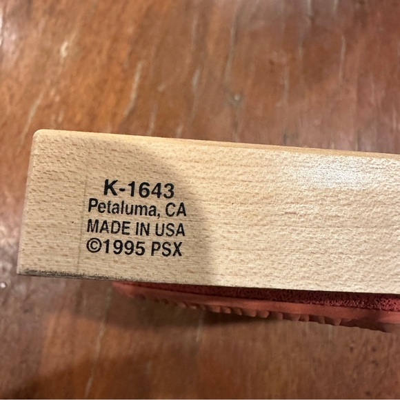 Vintage 1995 Doily Lace Heart Wood Rubber Stamp - Picture 3 of 3